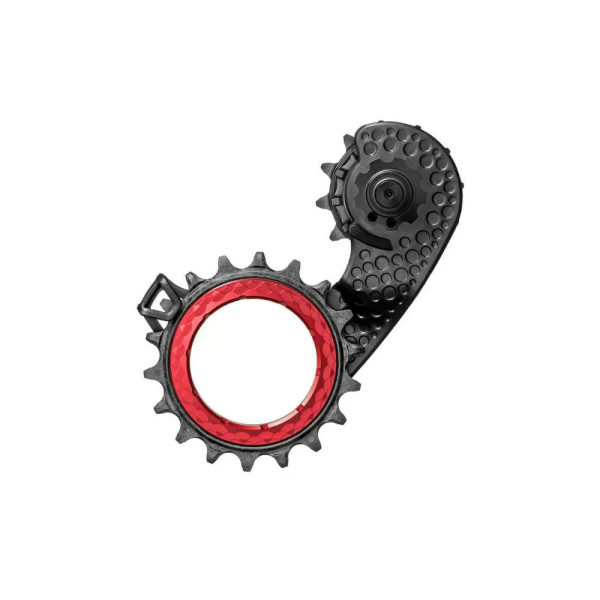 absoluteBlack HOLLOWcage® Ultegra 8150 Carbon Ceramic Oversized Derailleur Pulley Cage | Red