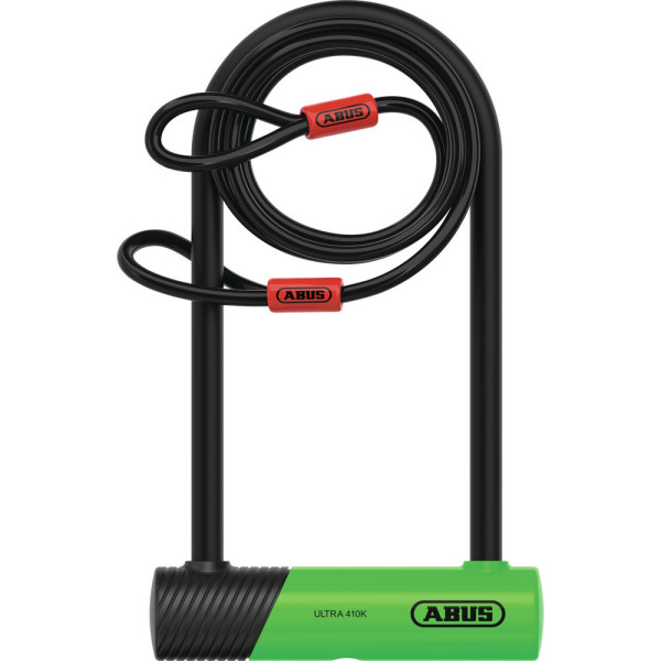 Abus Ultra 410K/70HB230 U-veida slēdzene ar SH kronšteinu | Green + Cobra 10/120 kabelis Abus Ultra 410K/70HB230 U-veida slēdzene ar SH kronšteinu | Green + Cobra 10/120 kabelis