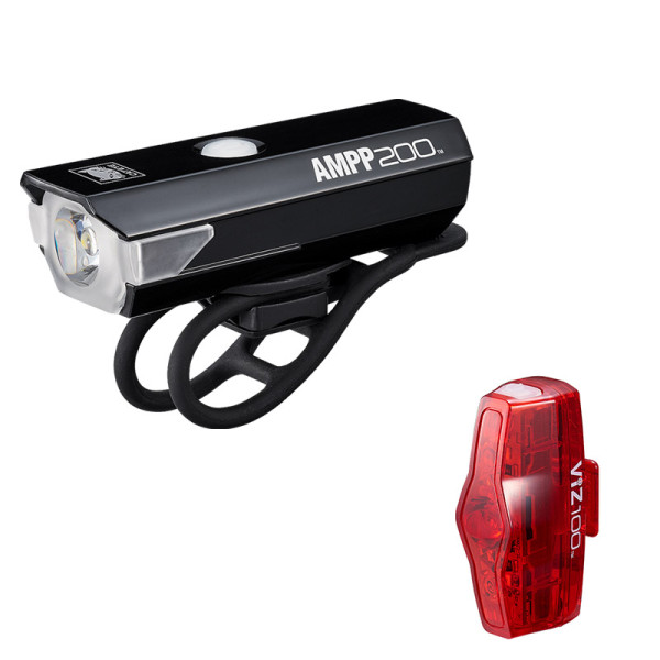 Cat Eye AMPP200 / ViZ100 velosipēdu lukturu komplekts | Micro USB
