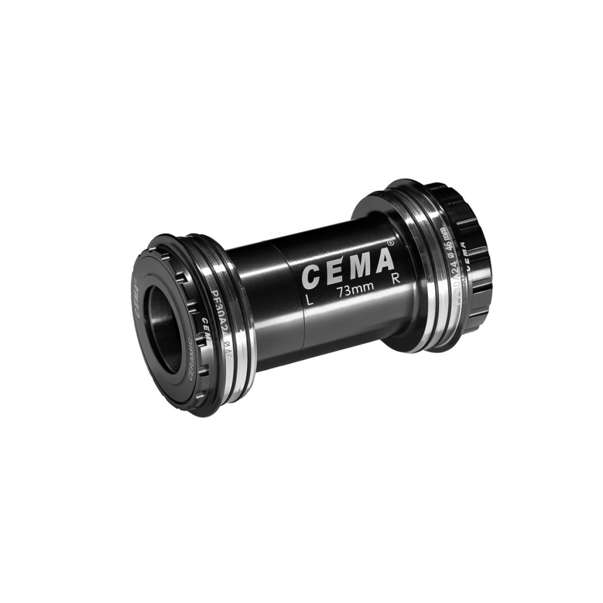 Cema centra gultņi | Shimano | PressFit PF30A 73 mm | Nerūsējošais tērauds | Melns