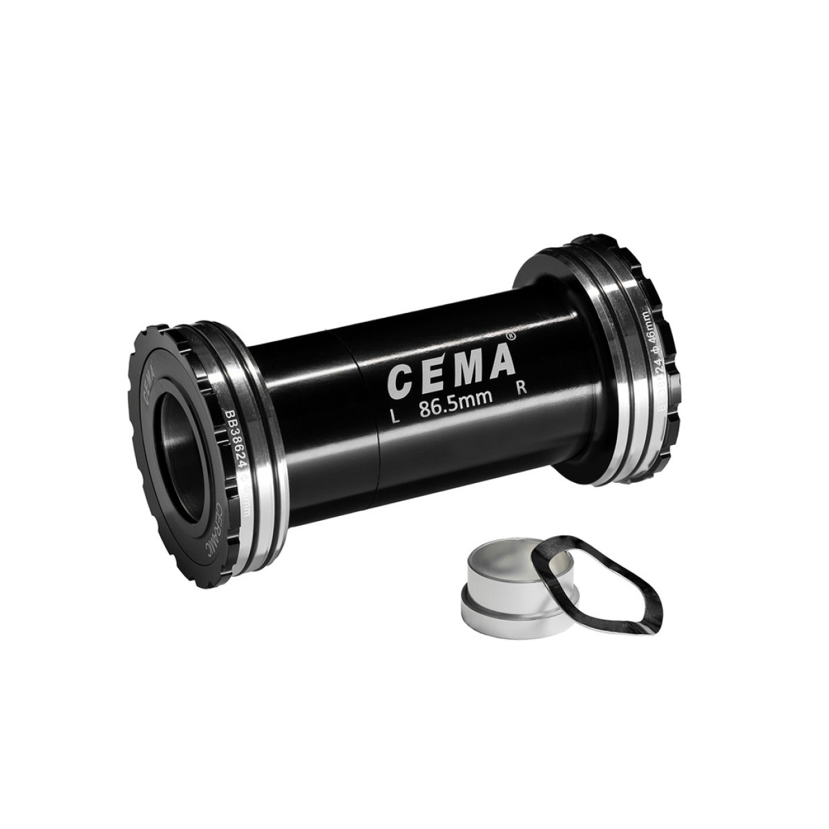 Cema centra gultņi | SRAM GXP | BB386 Evo 86,5 mm | Nerūsējošais tērauds | Melns