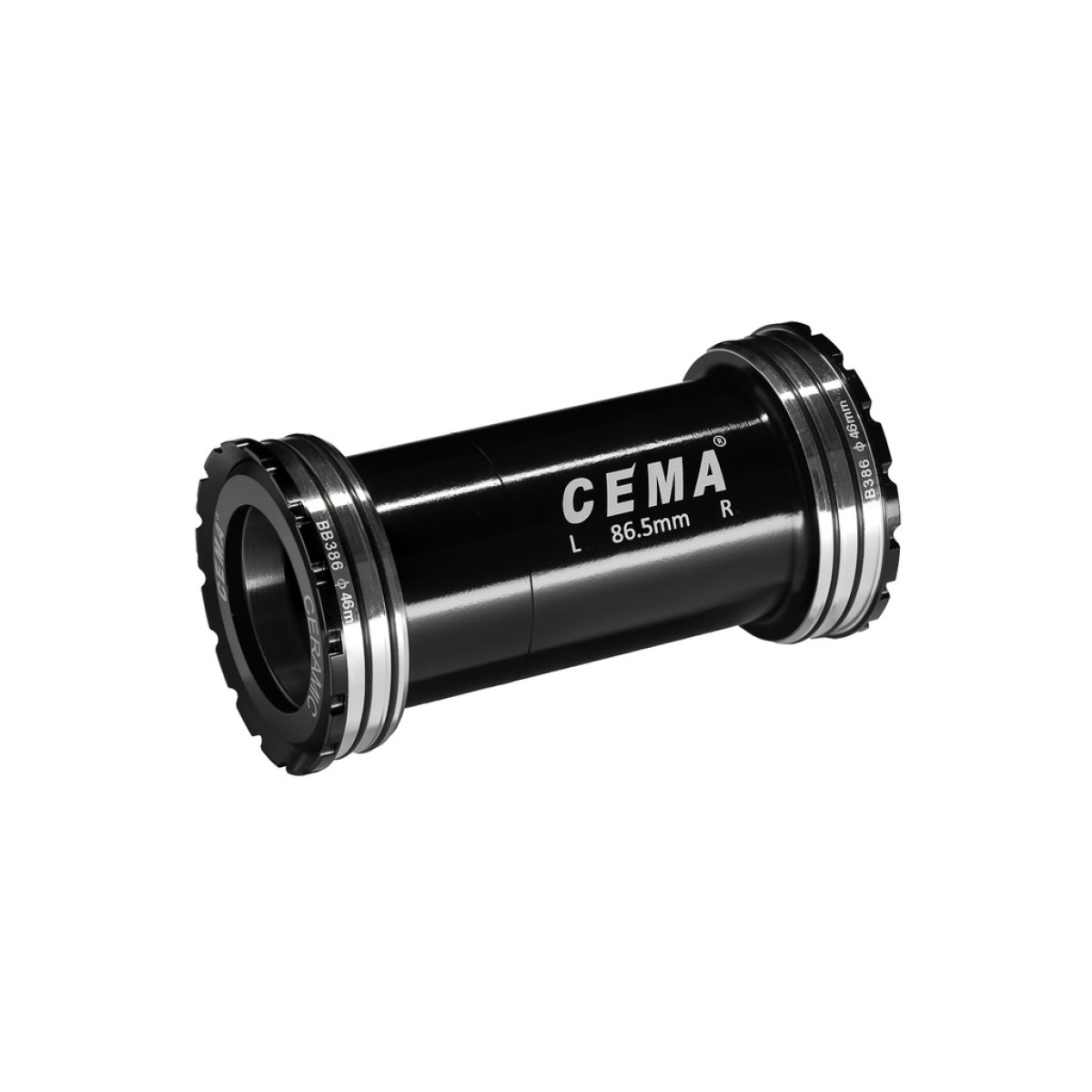 Cema centra gultņi | PRAXIS M30 | BB386 Evo 86,5 mm | Nerūsējošais tērauds | Melns