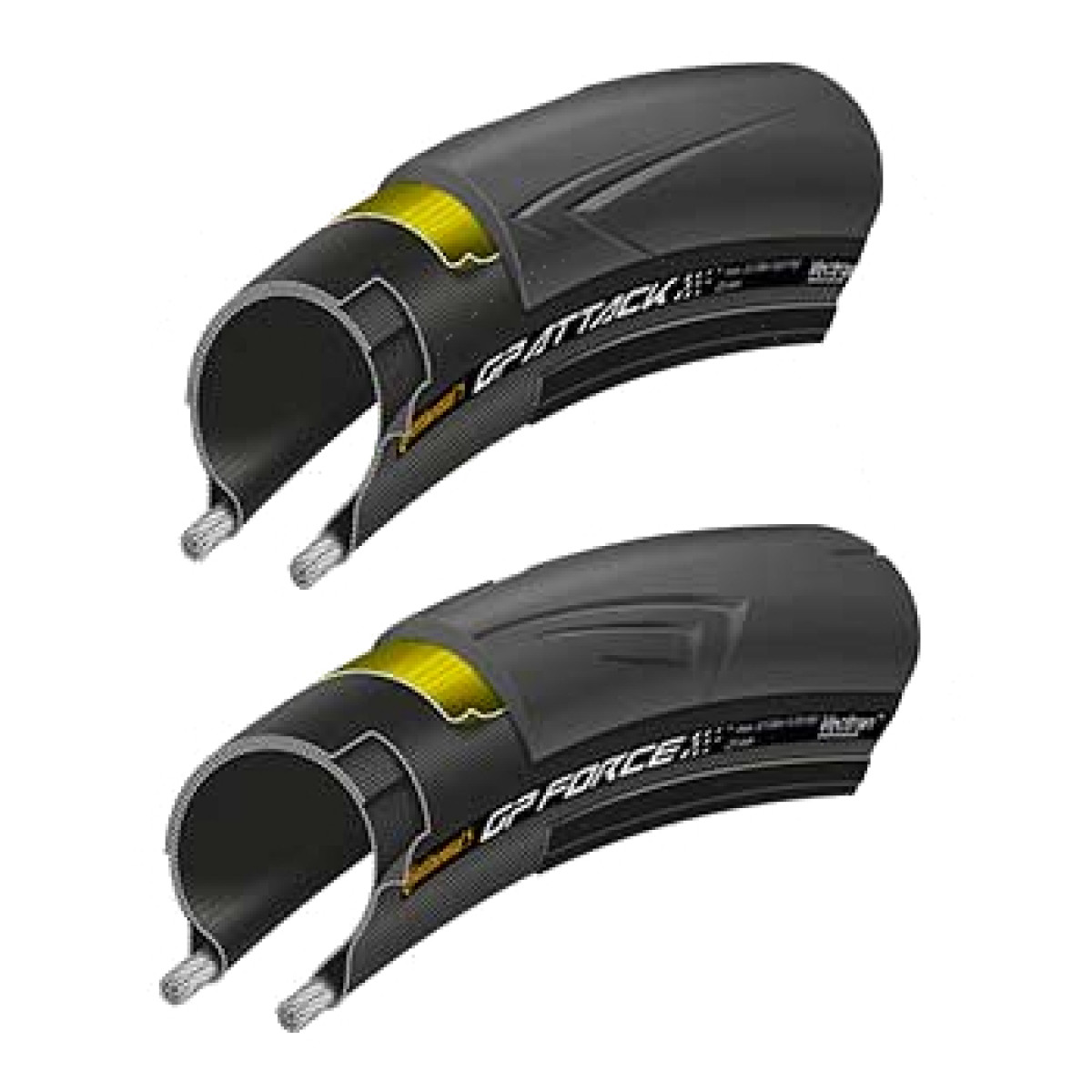 Continental Grand Prix Attack & Force 28" salokāmo riepu komplekts | Black - Black