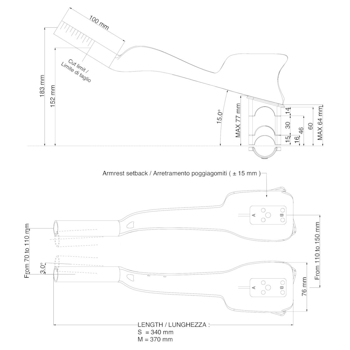 Deda Jet One Clip-On aerostūre | 340 mm
