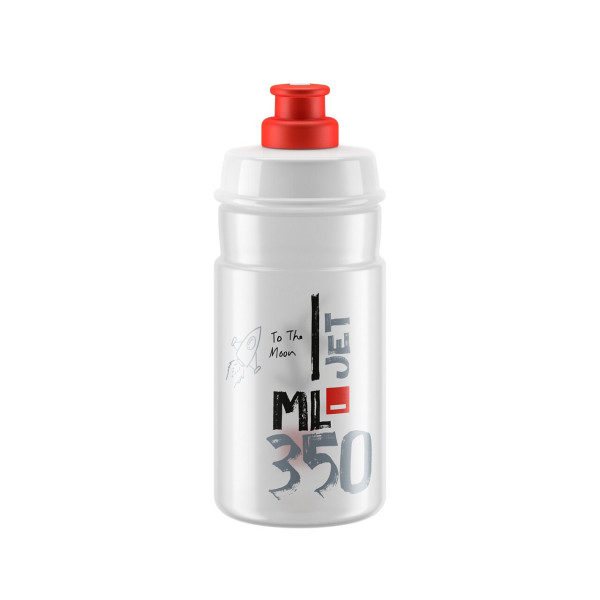 Elite Jet pudele 350 ml | Caurspīdīga - sarkans logotips