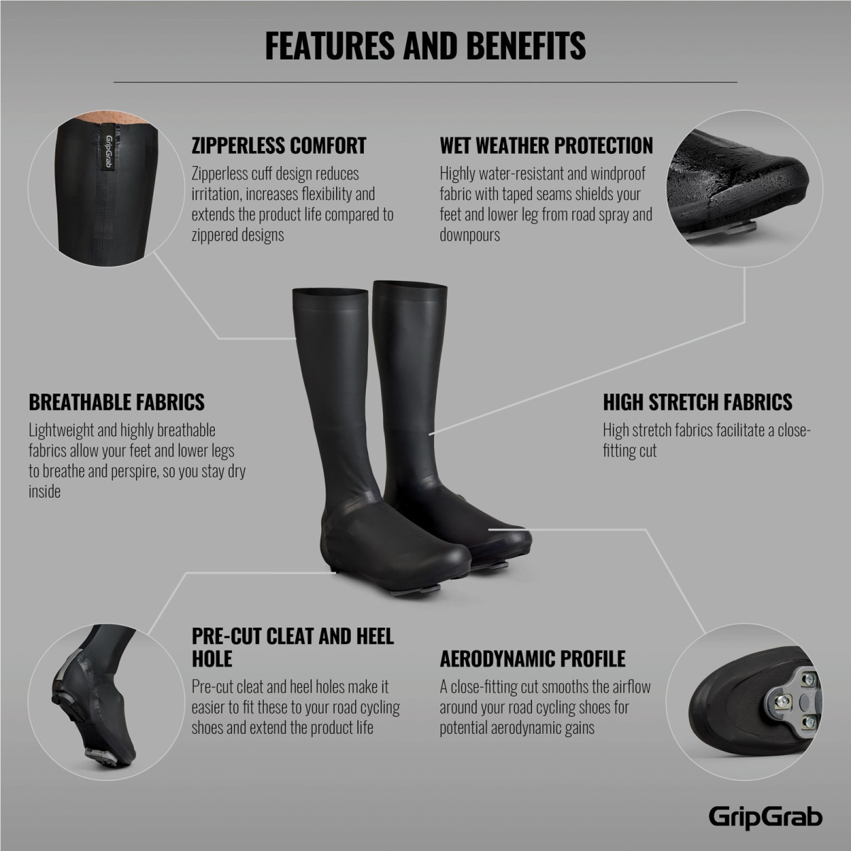 GripGrab AquaShield High Cut Road mokasīni