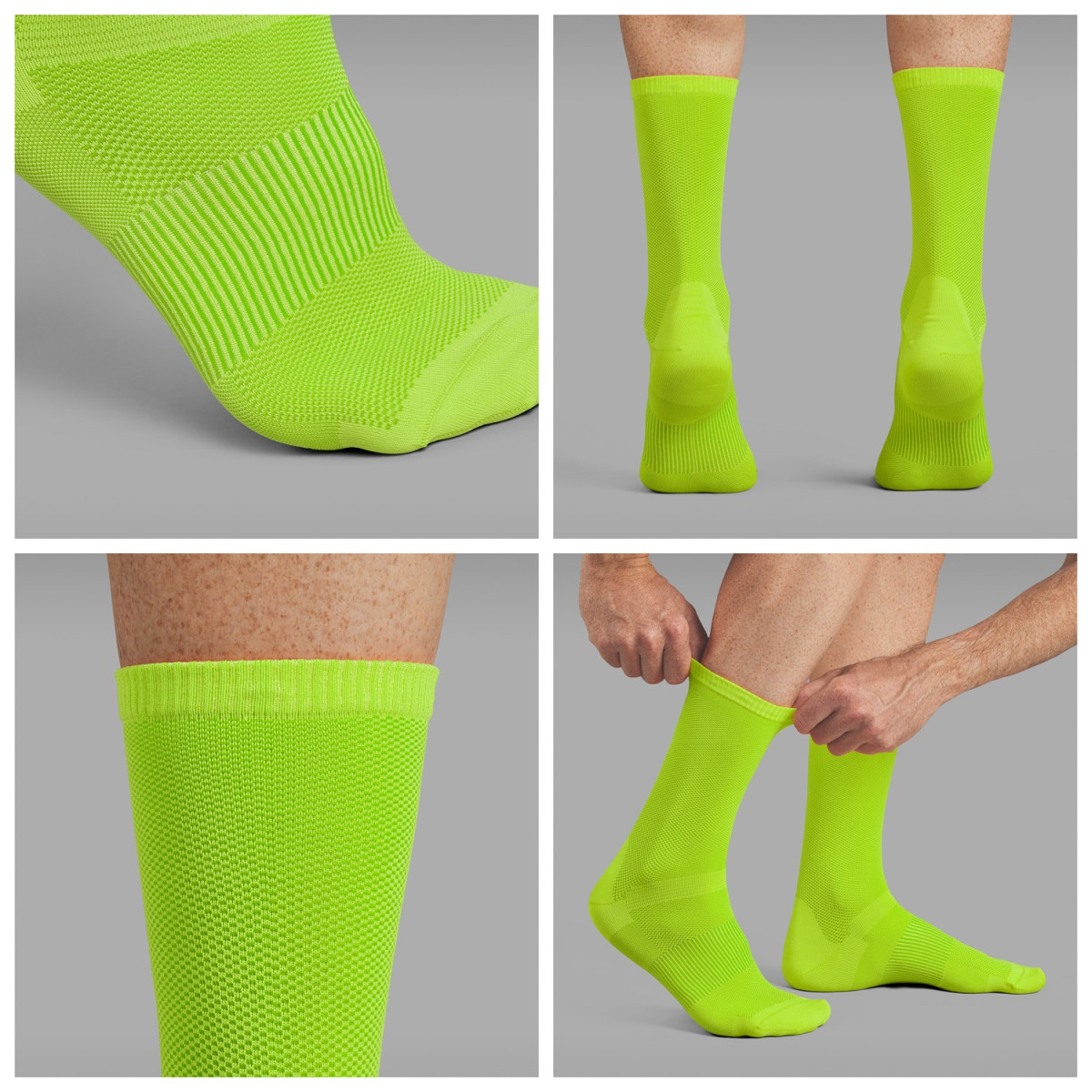GripGrab Vieglas gaisa plūsmas zeķes | Yellow Hi-Vis