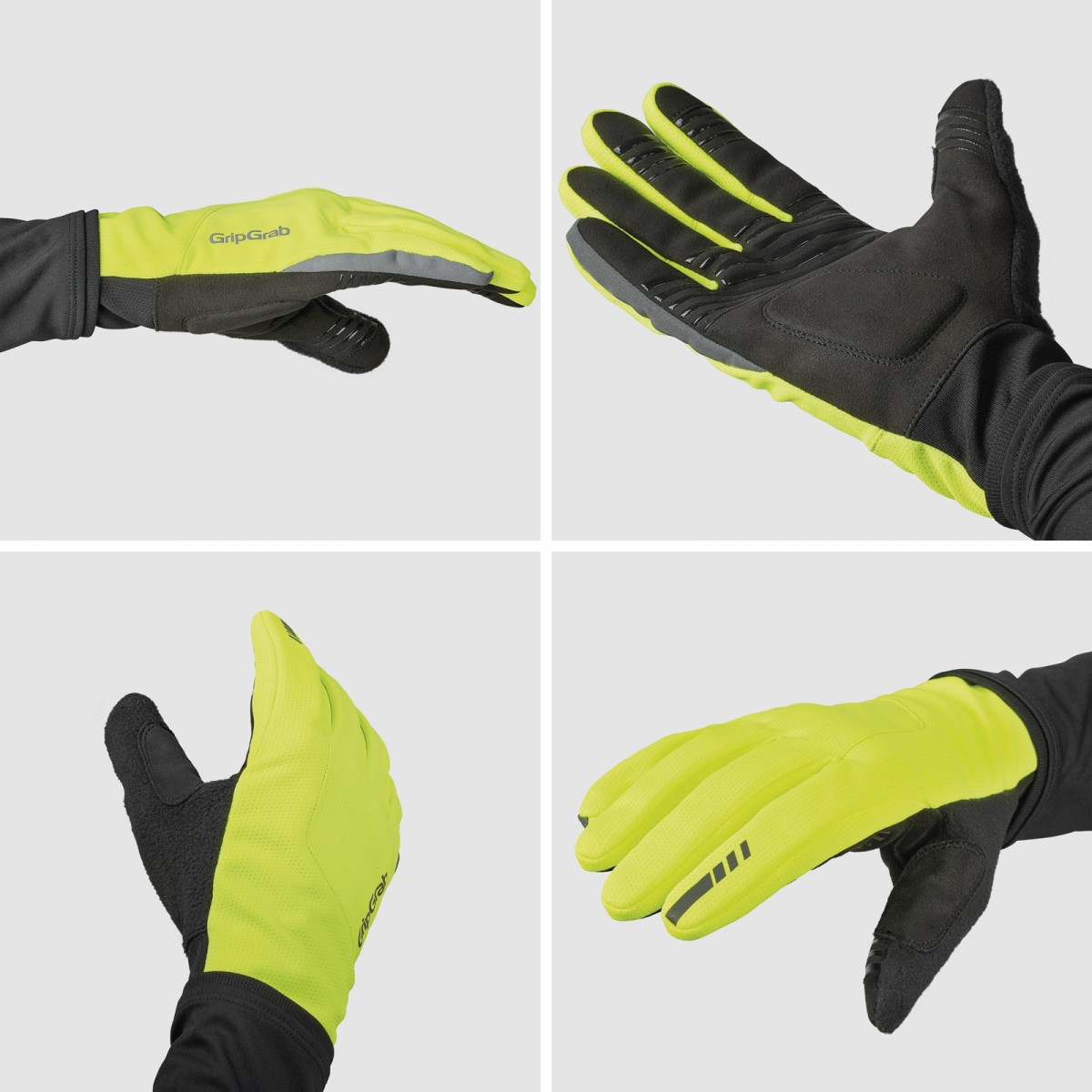 GripGrab Hurricane 2 Vēja necaurlaidīgi pavasara-rudens cimdi | Yellow Hi-Vis 