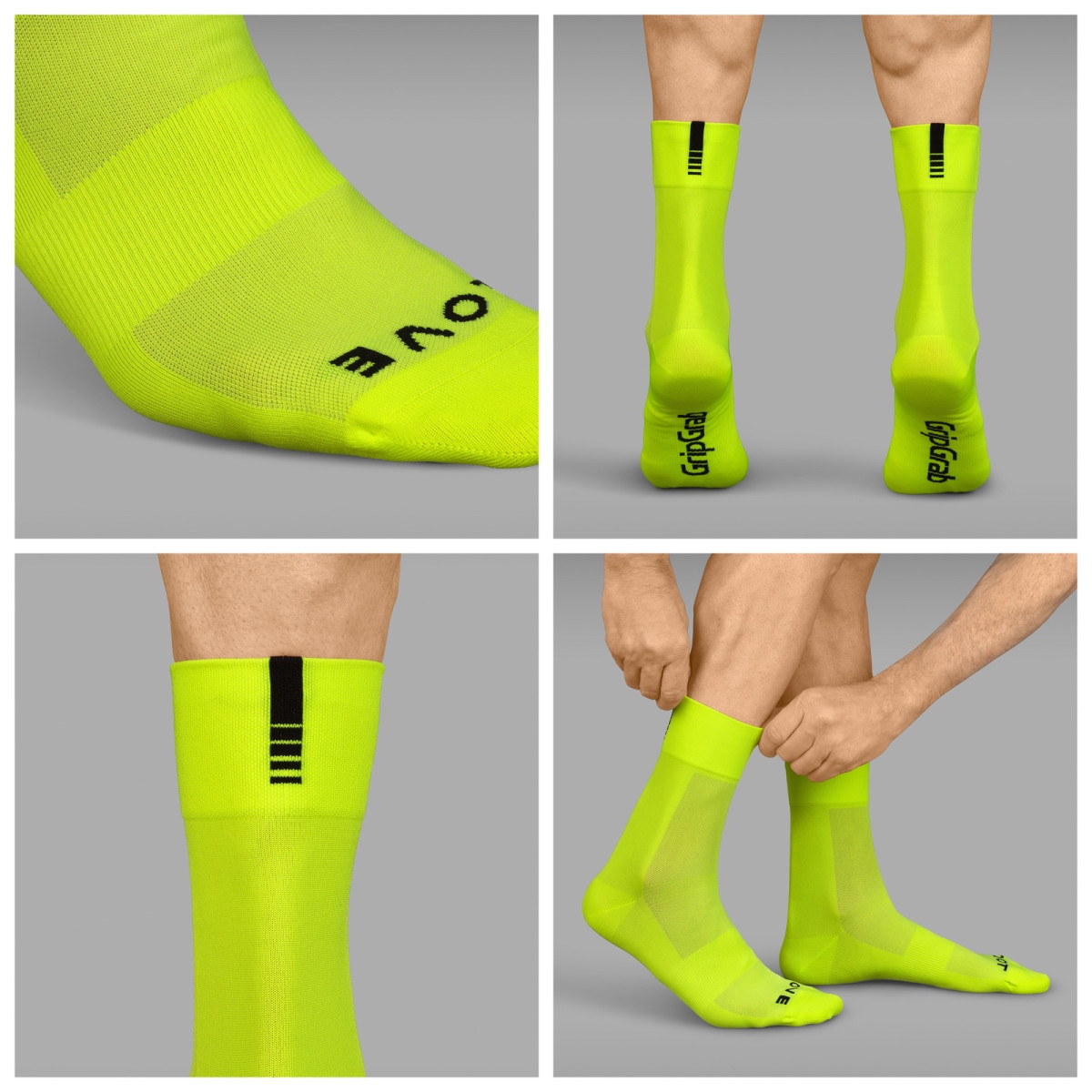 GripGrab Vieglas SL zeķes | Yellow Hi-Vis