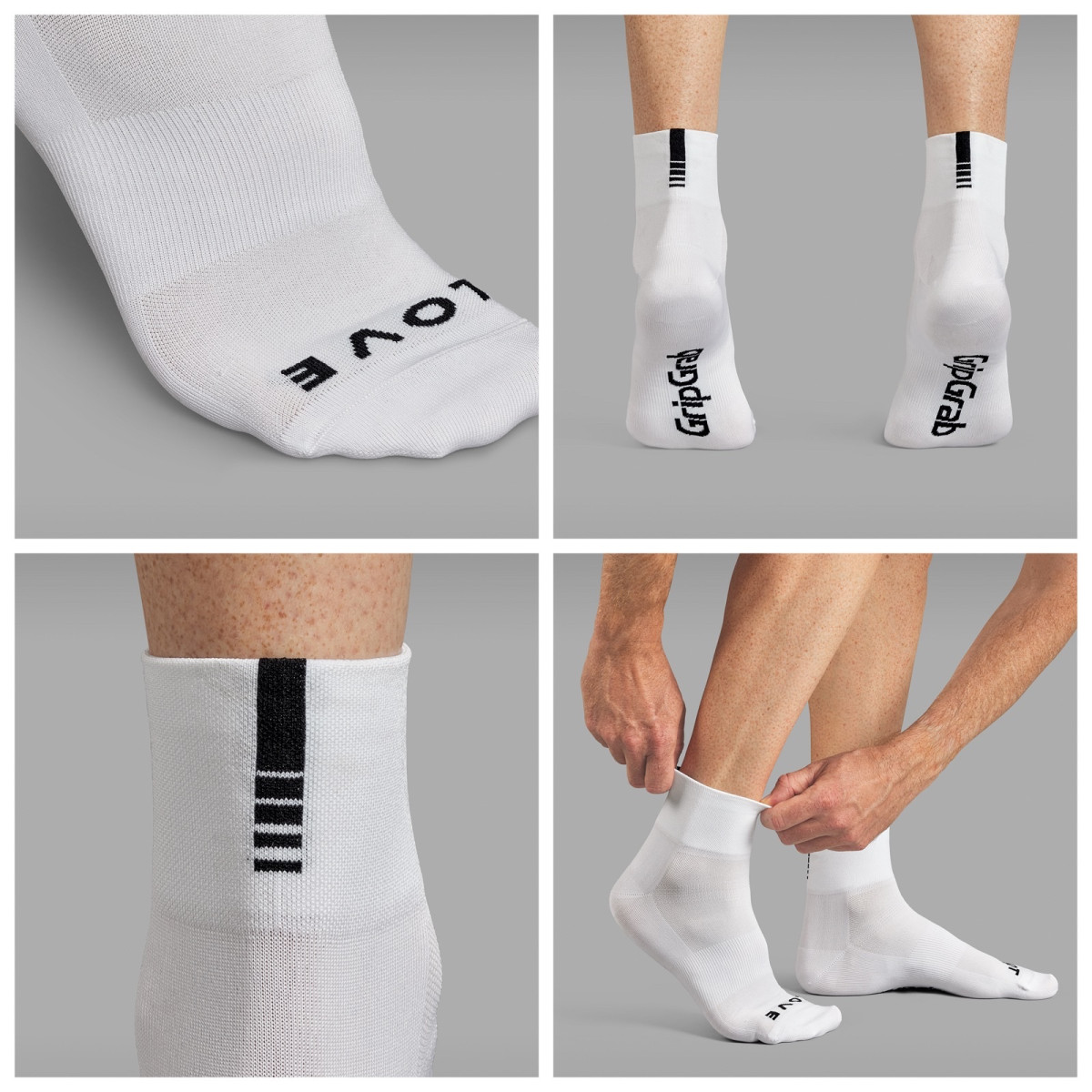 GripGrab Lightweight SL īsās zeķes | White