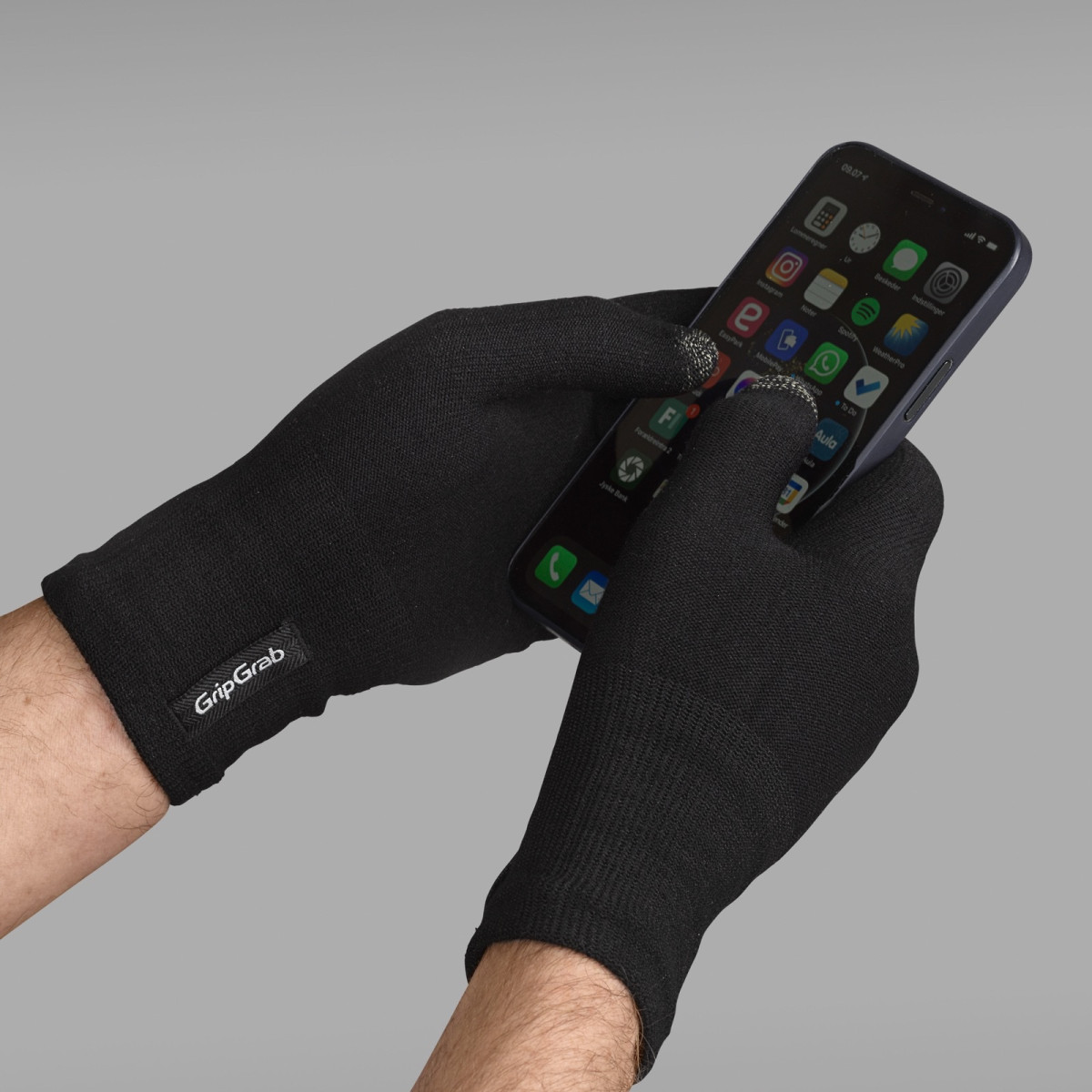 GripGrab Merino Liner cimdi | Melni