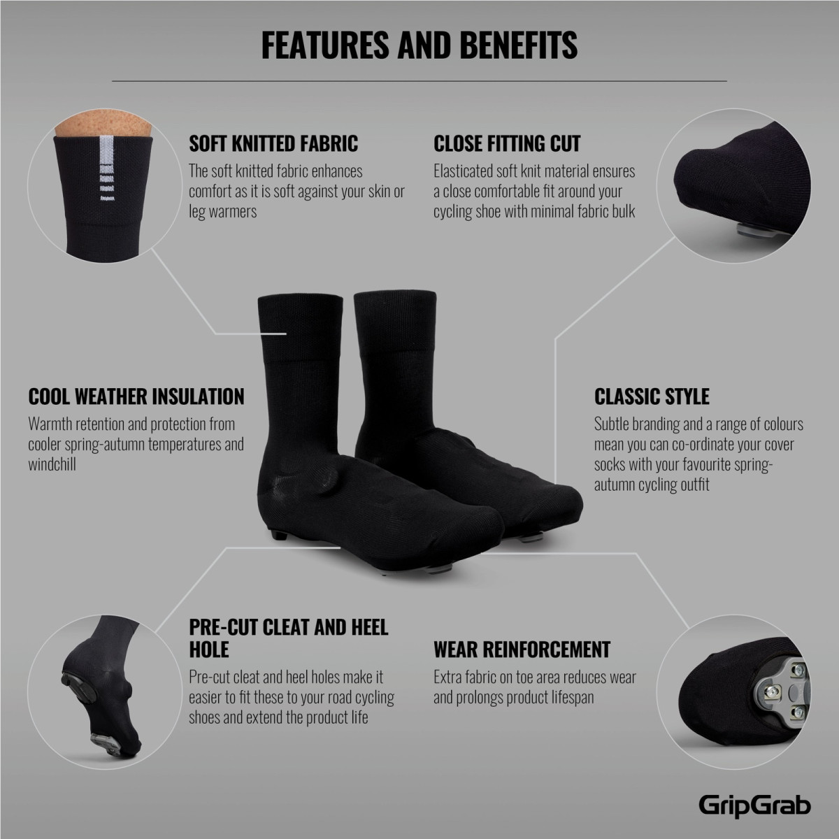 GripGrab Primavera Knitted Spring - Autumn Road mokasīni | Black