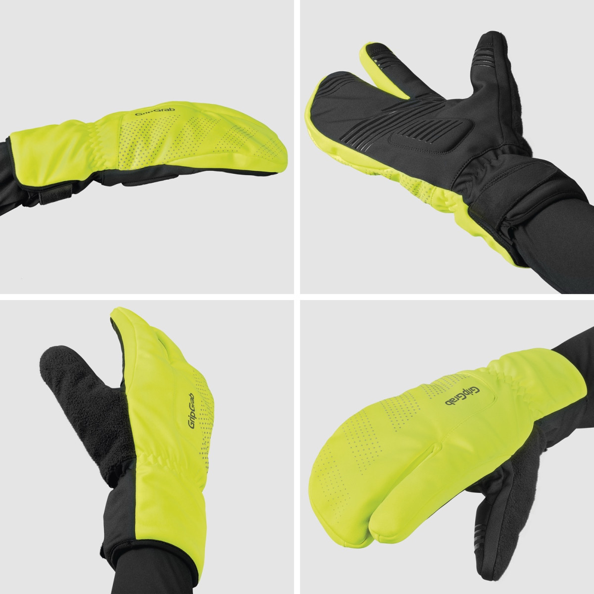 GripGrab Ride Vēja necaurlaidīgi dziļi ziemas omāra cimdi | Yellow Hi-Vis