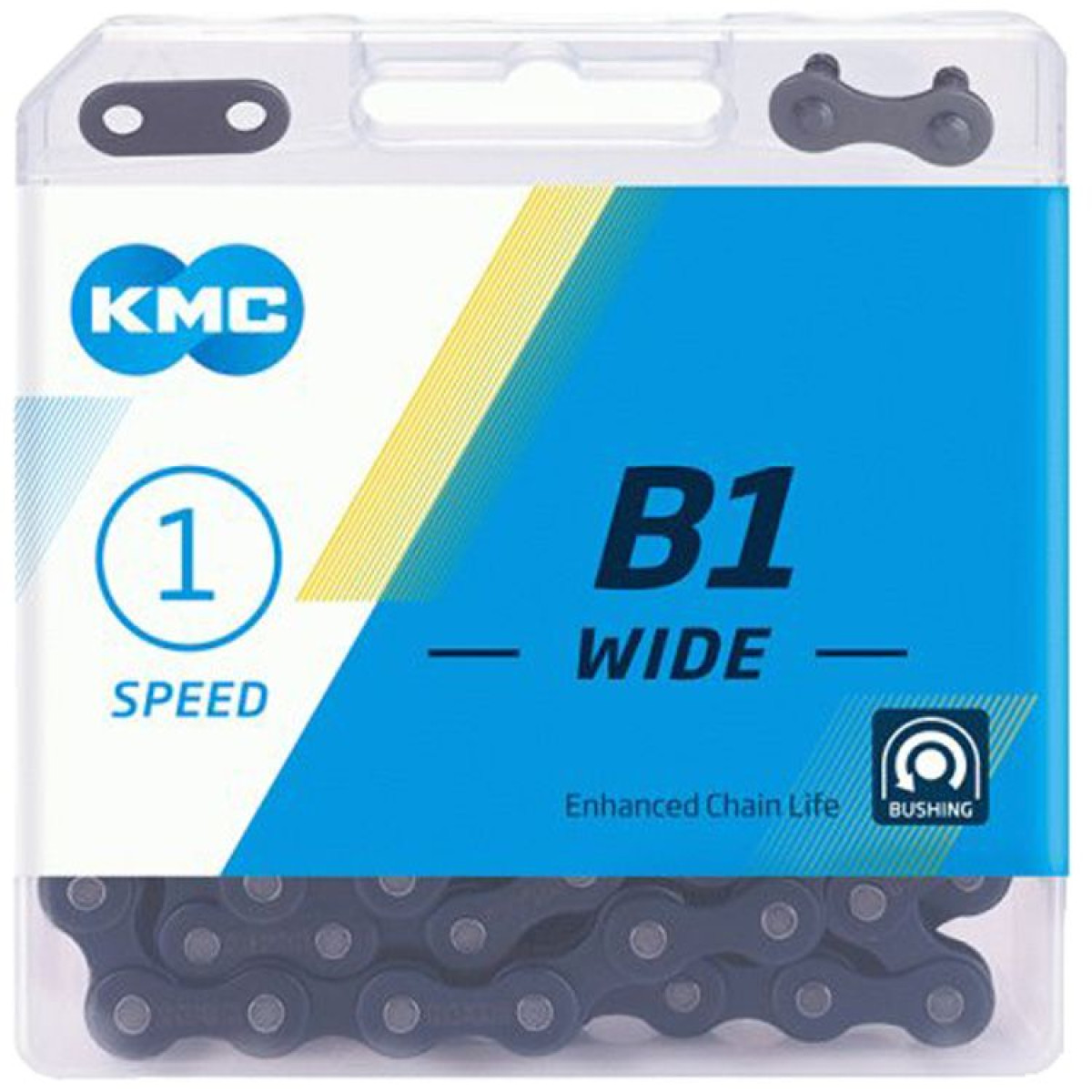 KMC B1 plata ķēde | 1 ātrums | Melna