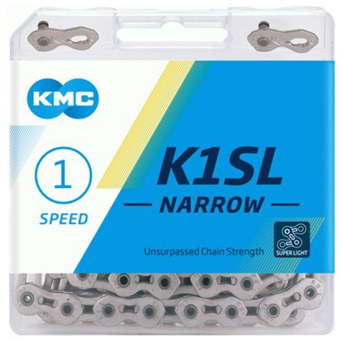 KMC K1SL šaura ķēde | 1 ātrums | Sudraba krāsā