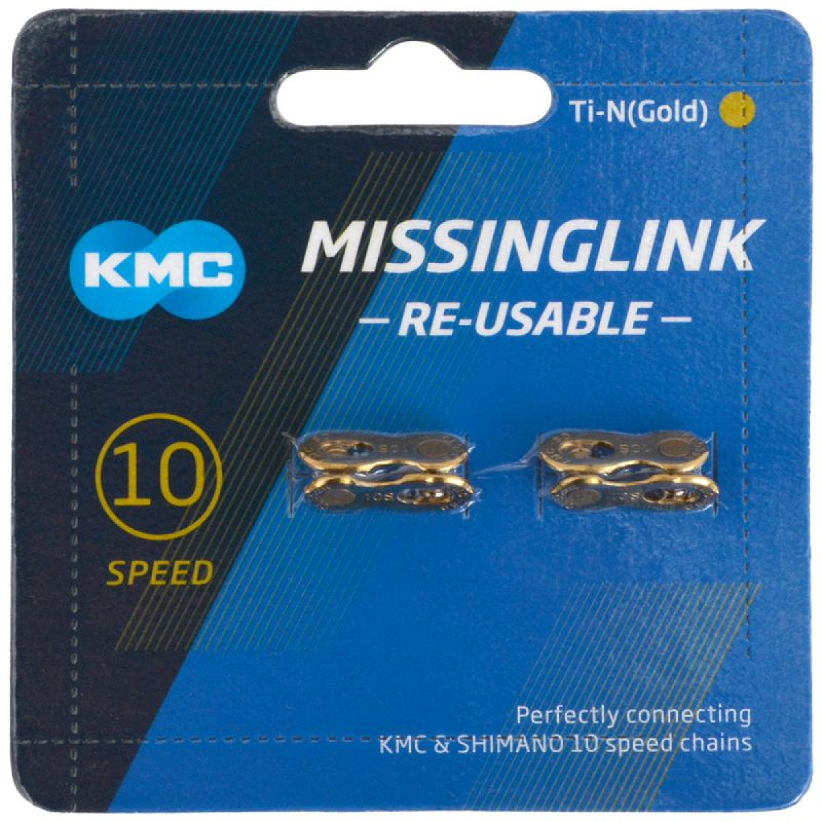 KMC X10 Ti-N MissingLink ķēdes savienotājs ķēdes savienotājs | 10 ātrumi | Zelts