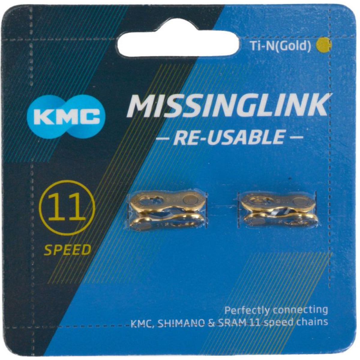 KMC X11 Ti-N MissingLink ķēdes savienotājs ķēdes savienotājs | 11 ātrumu | Zelts