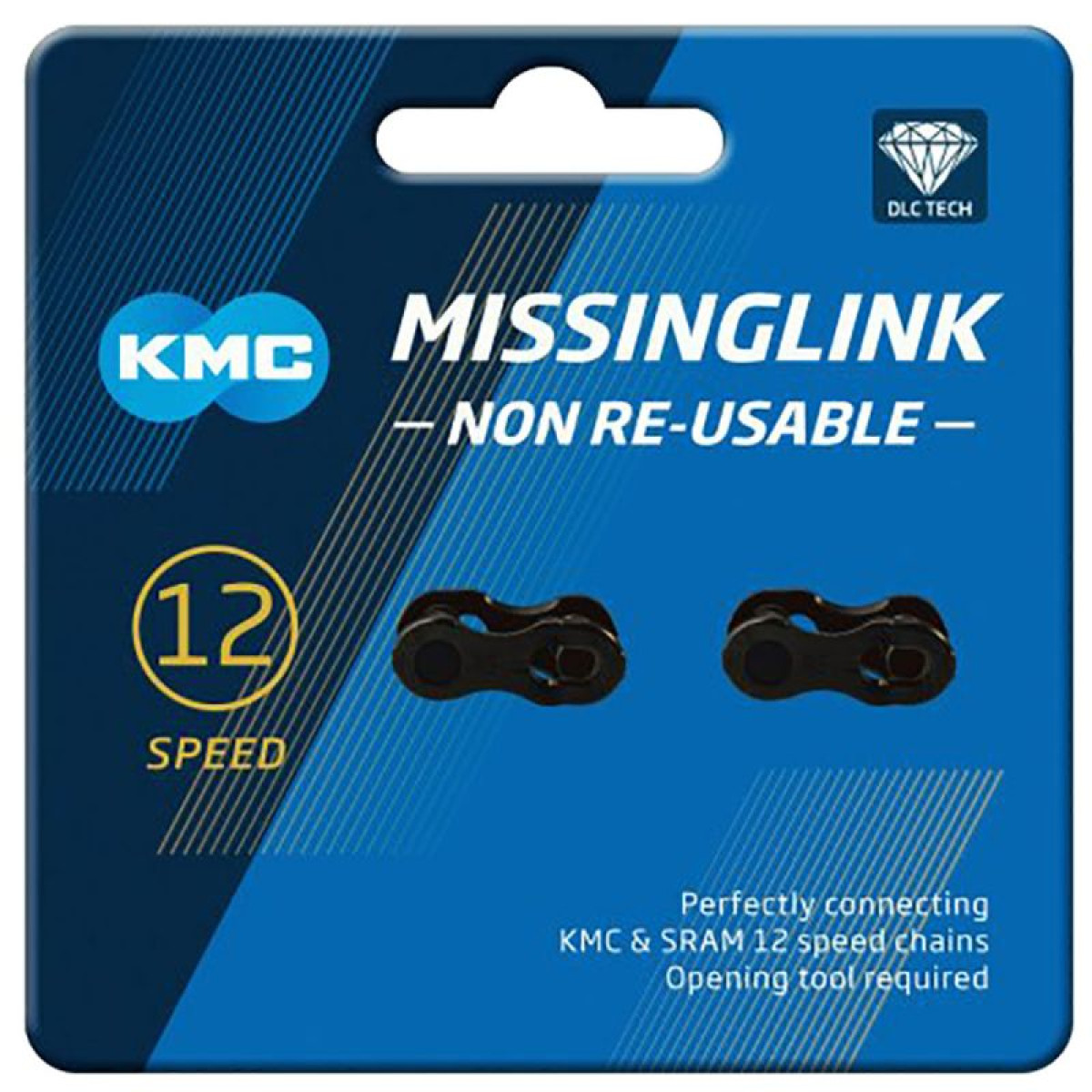 KMC X12 DLC MissingLink ķēdes savienotājs ķēdes savienotājs | 12 ātrumu | Melns