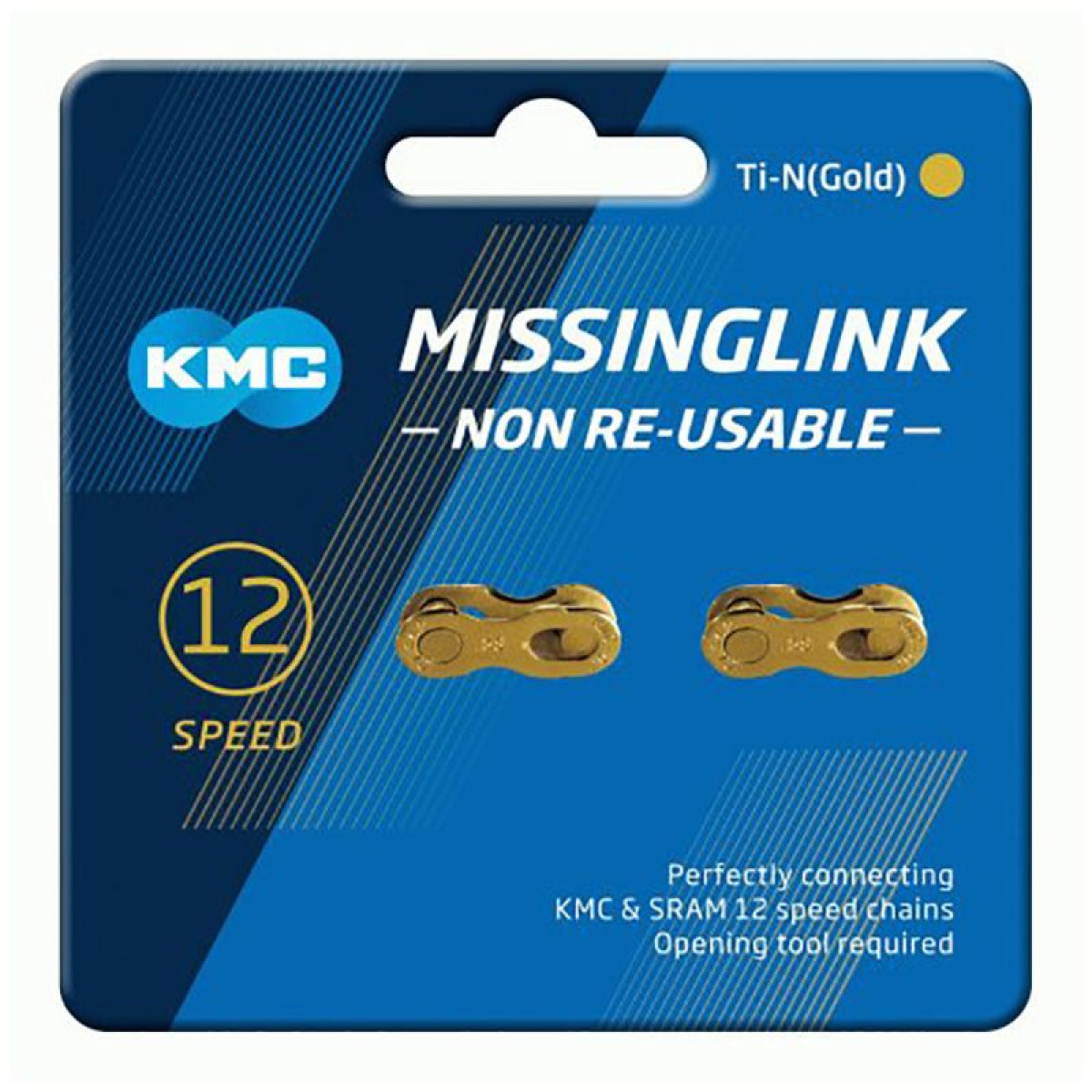 KMC X12 DLC MissingLink ķēdes savienotājs ķēdes savienotājs | 12 ātrumu | Zelts