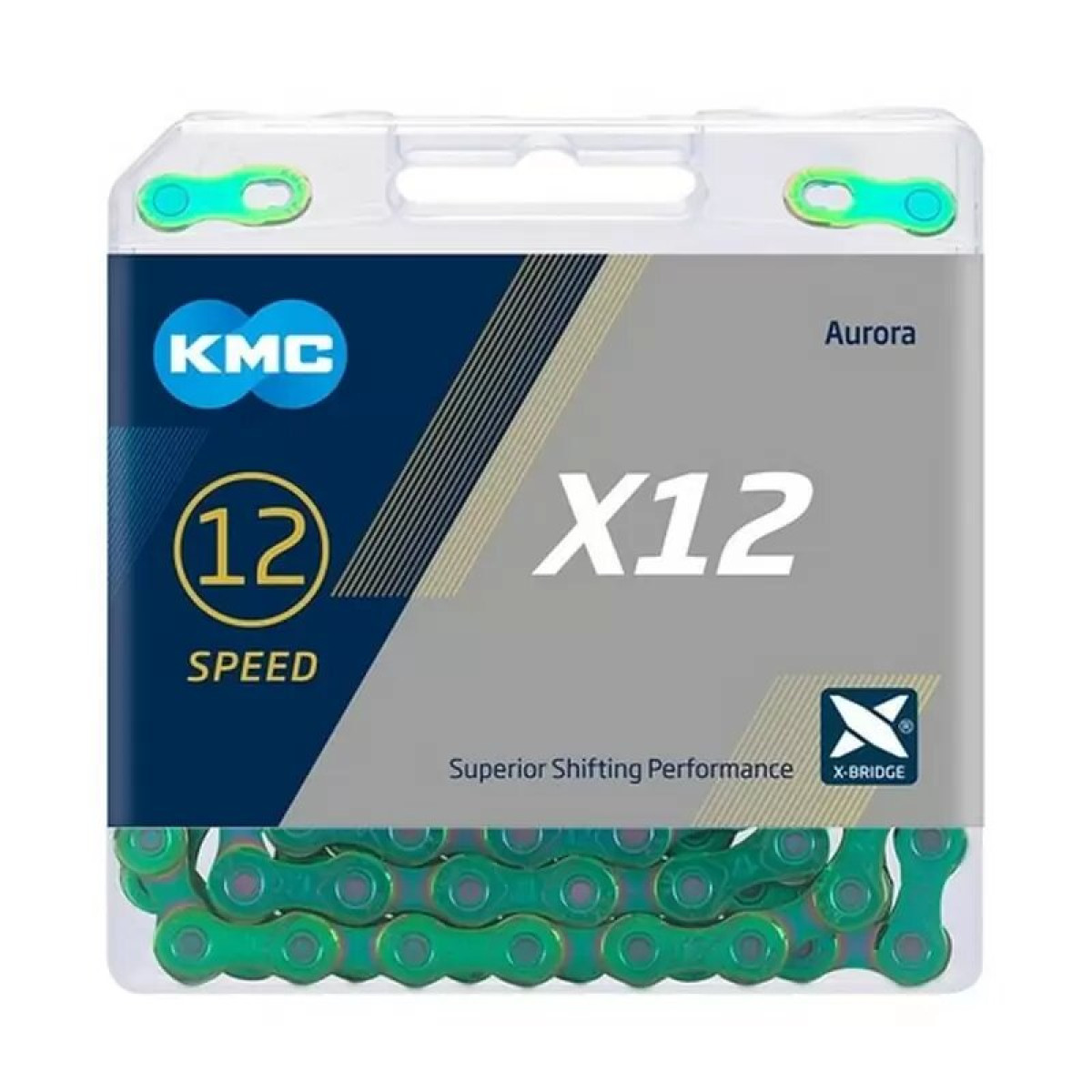KMC X12 ķēde | 12 ātrumu | Aurora Green