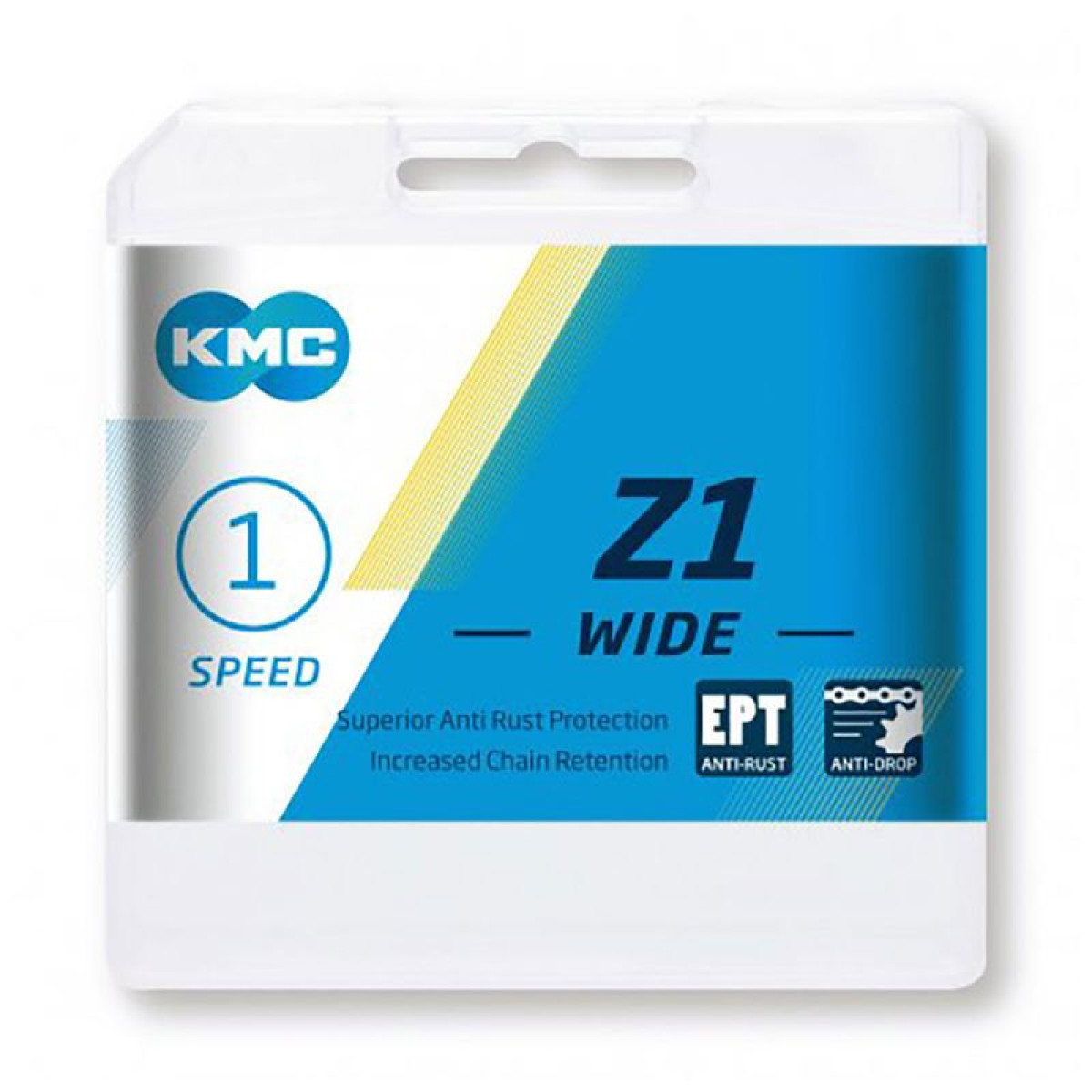 KMC Z1 Wide EPT ķēde | 1 ātrums | Sudraba krāsā