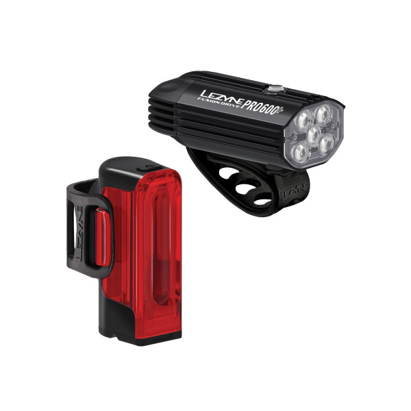 Lezyne Fusion Drive Pro 600+ | Strip Drive 300+ velosipēdu lukturu komplekts