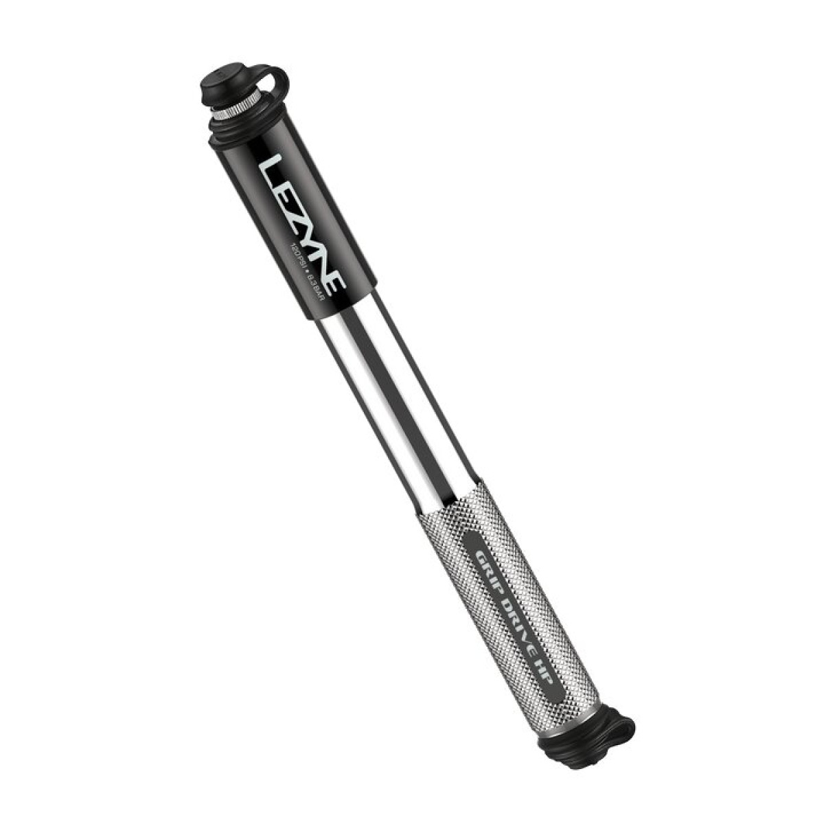 Lezyne Grip Drive HP vidējais mini pumpis | Sudraba krāsā