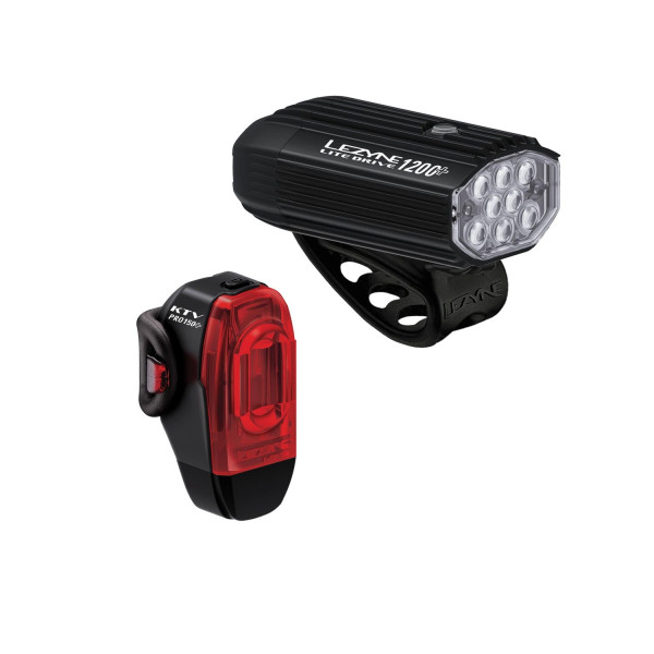 Lezyne Lite Drive 1200+ | KTV Drive Pro+ velosipēdu lukturu komplekts