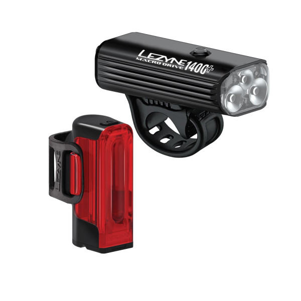 Lezyne Macro Drive 1400+ | Stripe Drive Pro 400+ velosipēdu lukturu komplekts