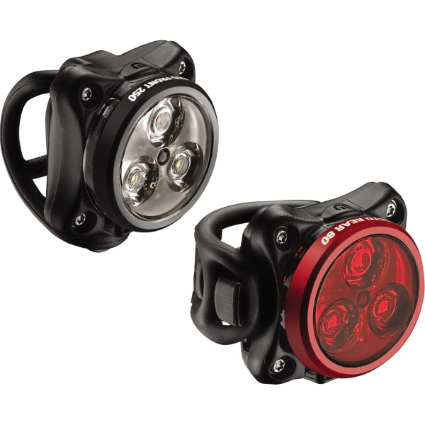 Lezyne Zecto Drive velosipēdu lukturu komplekts | Melns - sarkans