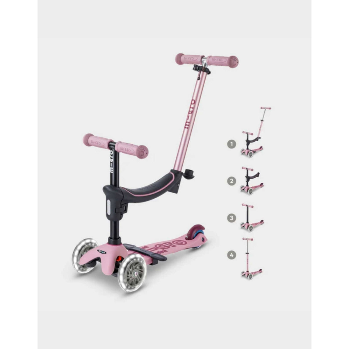 Micro Mini2Grow 2 Deluxe LED skrejritenis | Dusty Rose