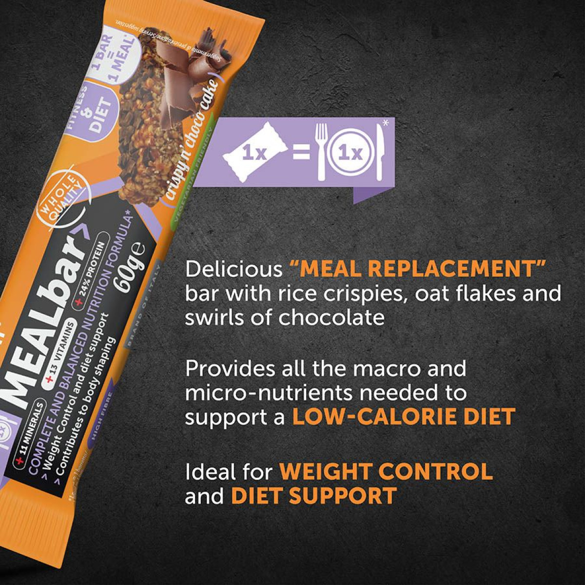 NamedSport MEALbar batoniņš | 60 g | Crispy n' Choco Cake