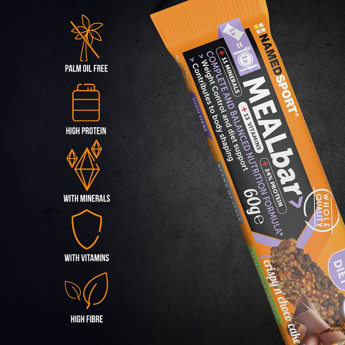 NamedSport MEALbar batoniņš | 60 g | Crispy n' Choco Cake