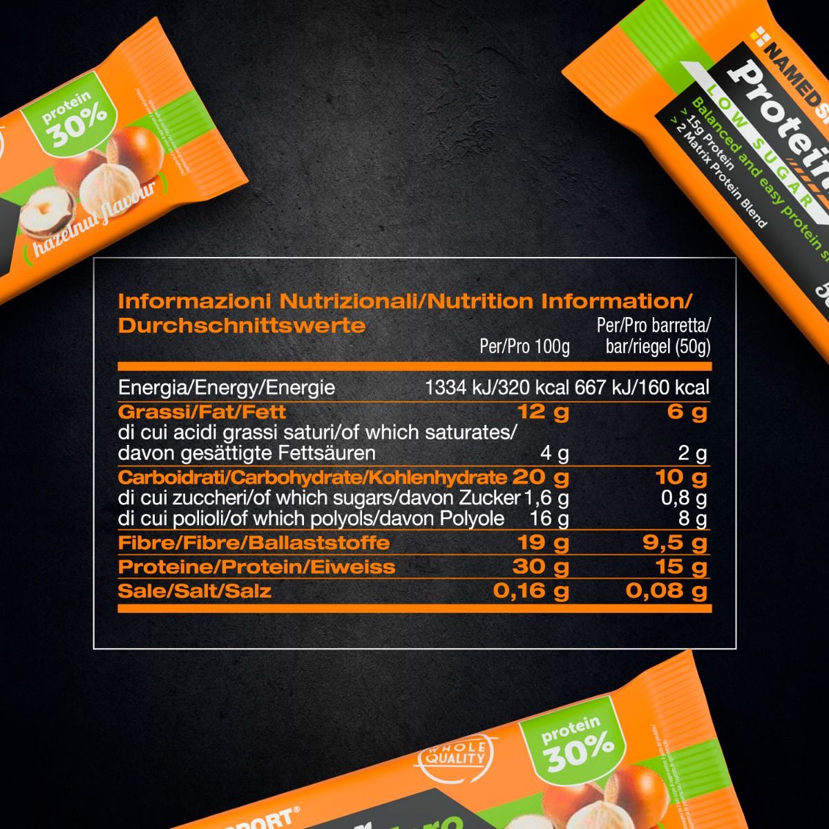 NamedSport Proteinbar Zero olbaltumvielu batoniņš | 50 g | Hazelnut
