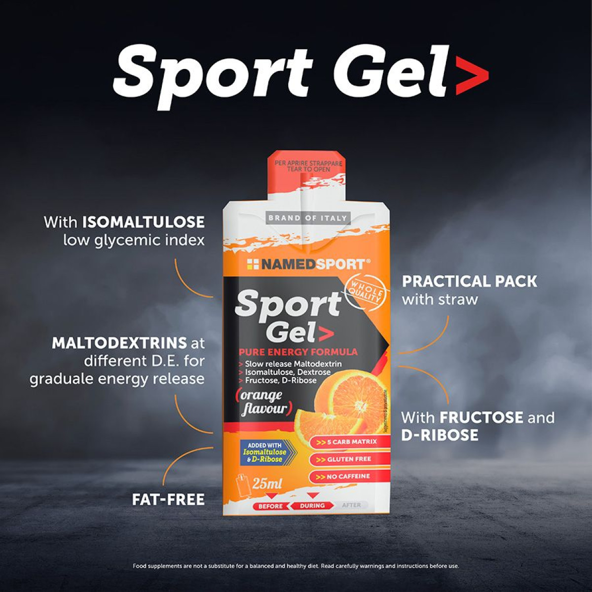 NamedSport Sport enerģijas gels | 25 ml | Orange