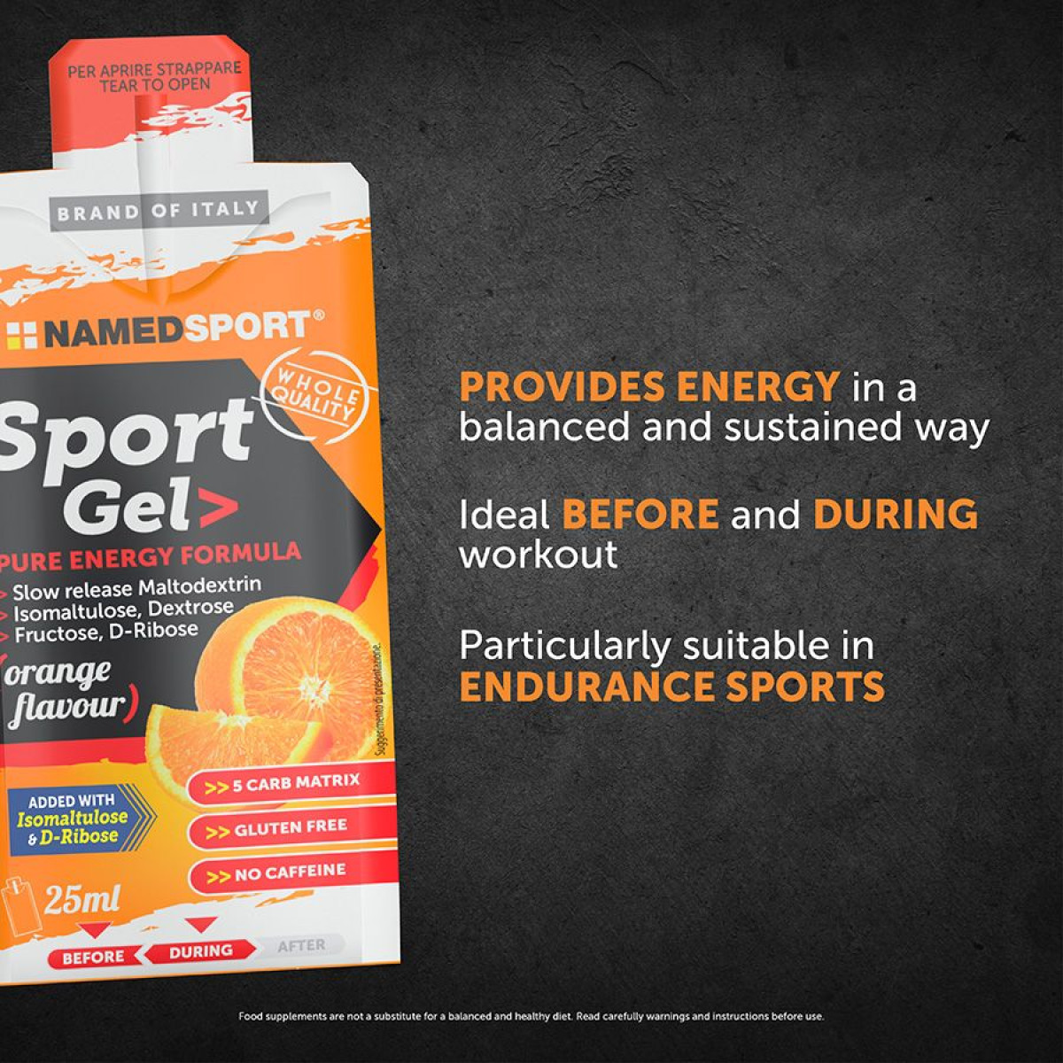 NamedSport Sport enerģijas gels | 25 ml | Orange