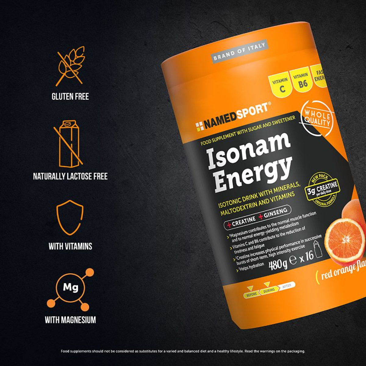NemedSport Isonam Energy izotoniskais dzēriens | 480 g | Orange