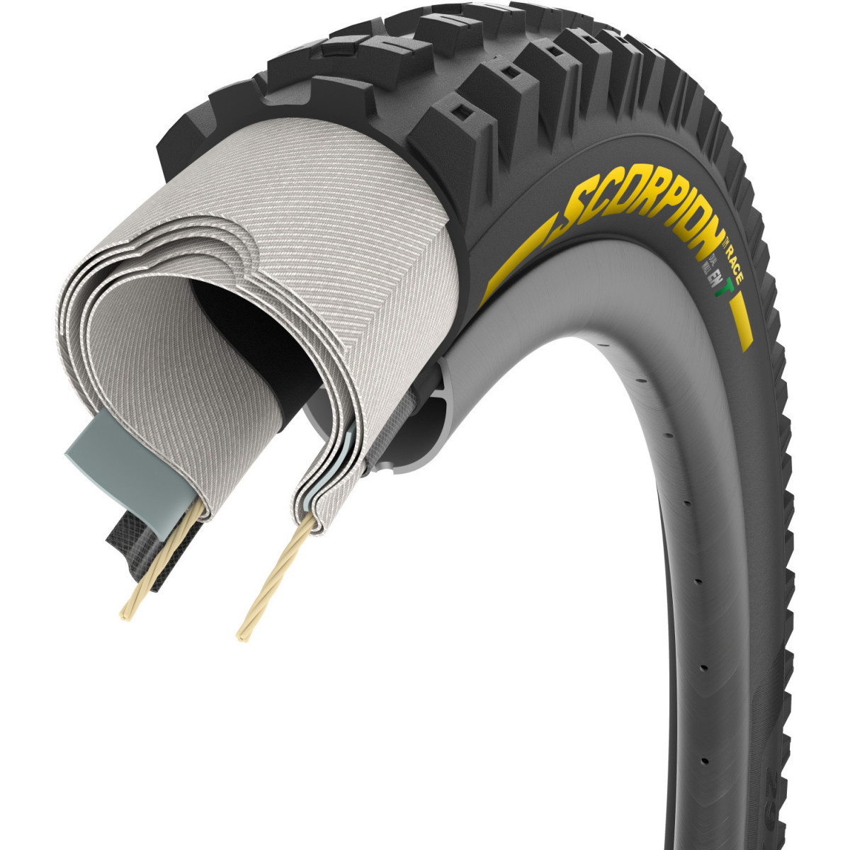 Pirelli Scorpion Race Enduro T TLR 29" DualWALL SmartEVO DH salokāmā riepa | Yellow Label