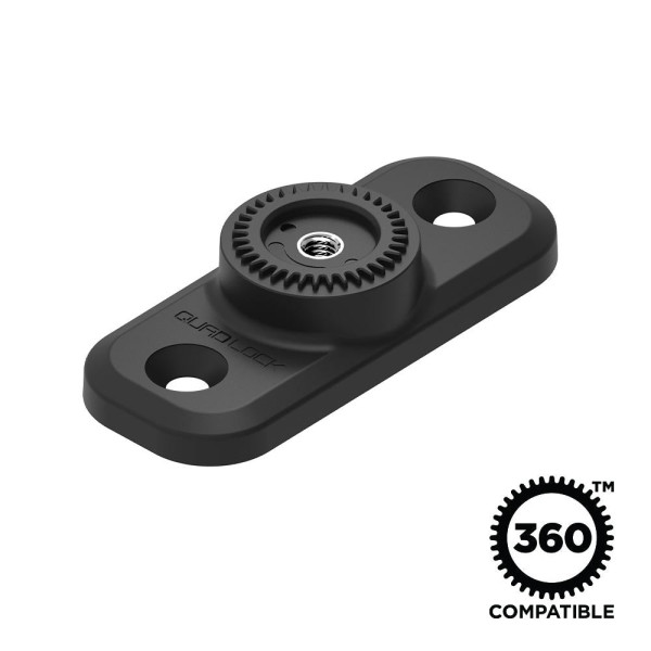 Quad Lock® 360 pamatne - plakana taisnstūra ar 2 caurumiem