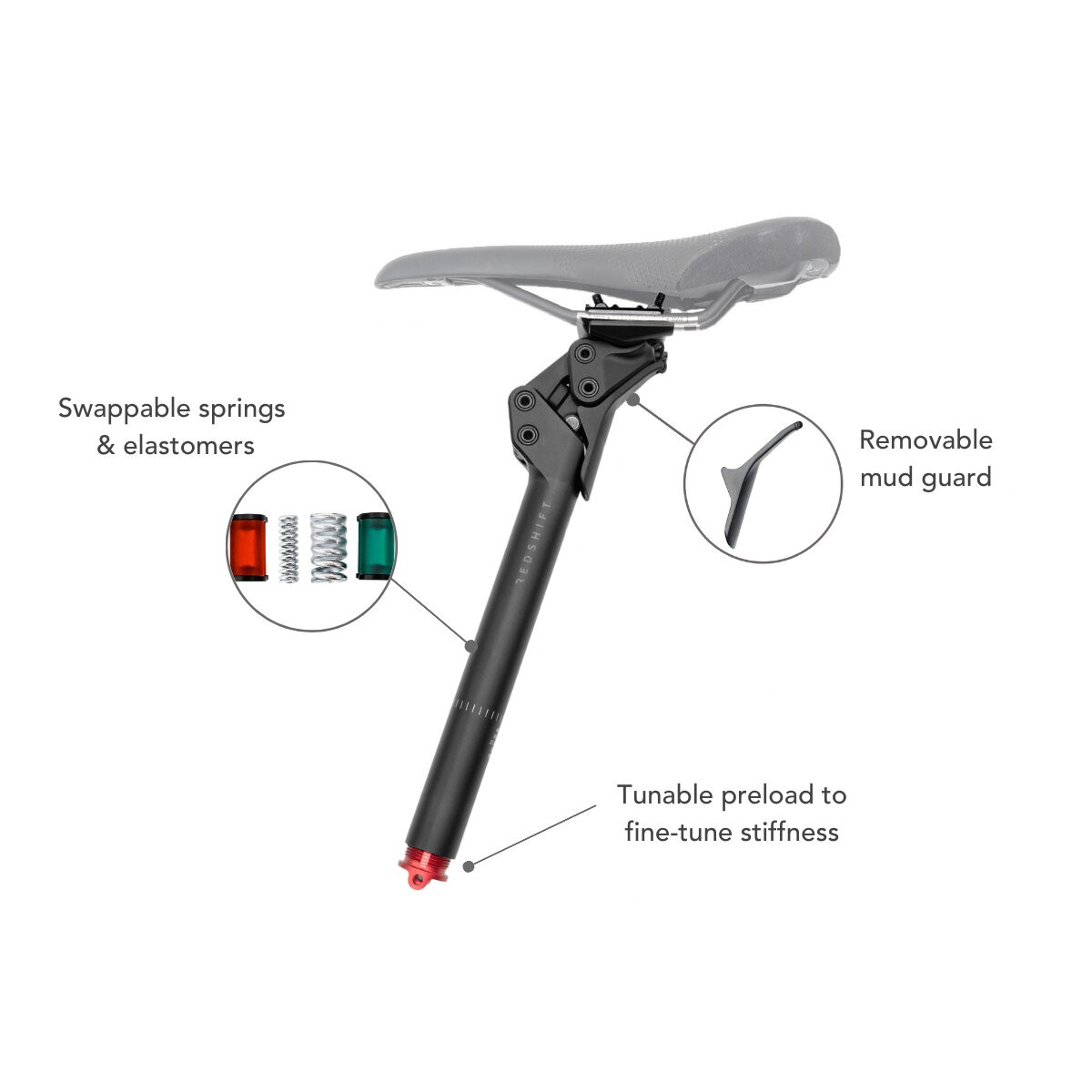 Redshift ShockStop Pro Endurance sēdekļa stute | 27.2 mm