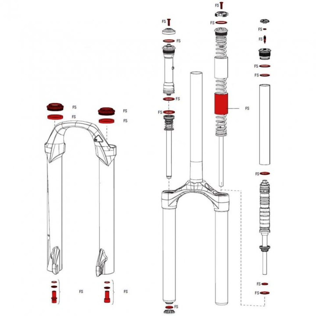 RockShox apkopes komplekts | XC30 A1-A3 / 30 Silver A1