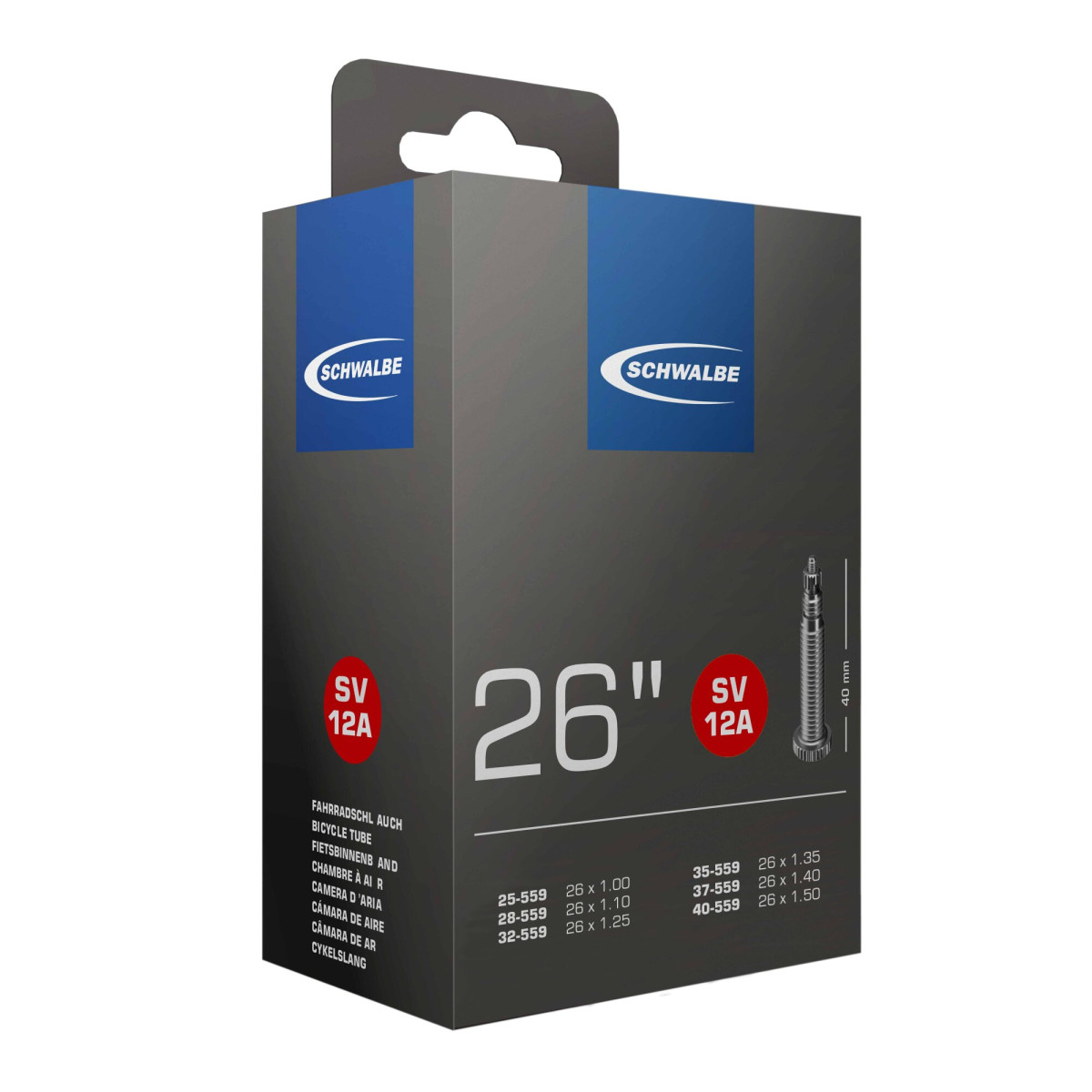 Schwalbe 26" kamera Nr. 12A | SV 40mm | 25/40-559
