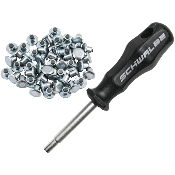 Schwalbe 50 tērauda smailes Schwalbe Spike riepām | ar instrumentu
