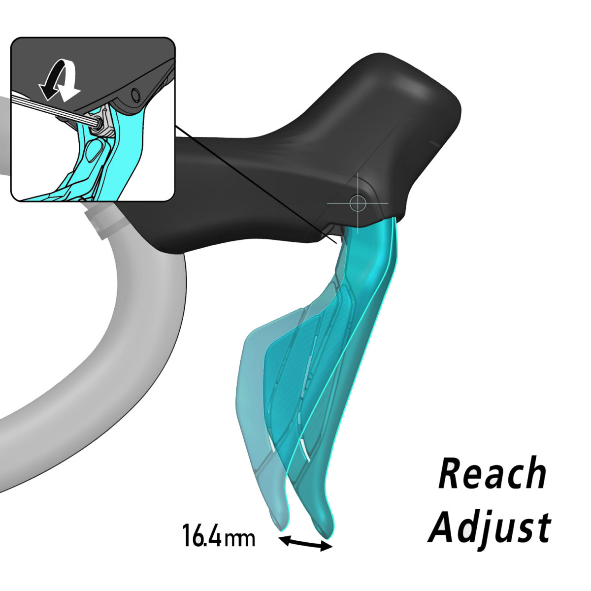 Shimano 105 Di2 ST-R7170 Pārslēdzēju/bremžu rokturis | 2-speed | Left | Front