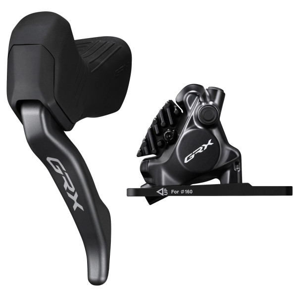 Shimano GRX BL-RX825 hidrauliskā disku bremžu svira ar BR-RX820 suportu | Left | Front Shimano GRX BL-RX825 hidrauliskā disku bremžu svira ar BR-RX820 suportu | Left | Front