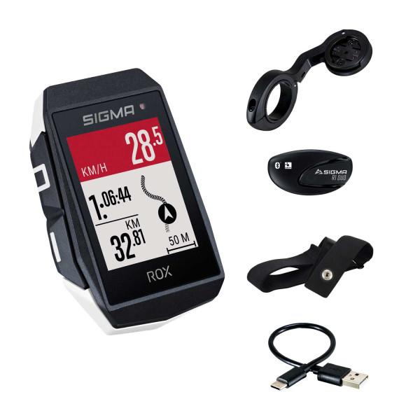 Sigma Sport ROX 11.1 Evo GPS HR velosipēda dators komplekts | White Sigma Sport ROX 11.1 Evo GPS HR velosipēda dators komplekts | White