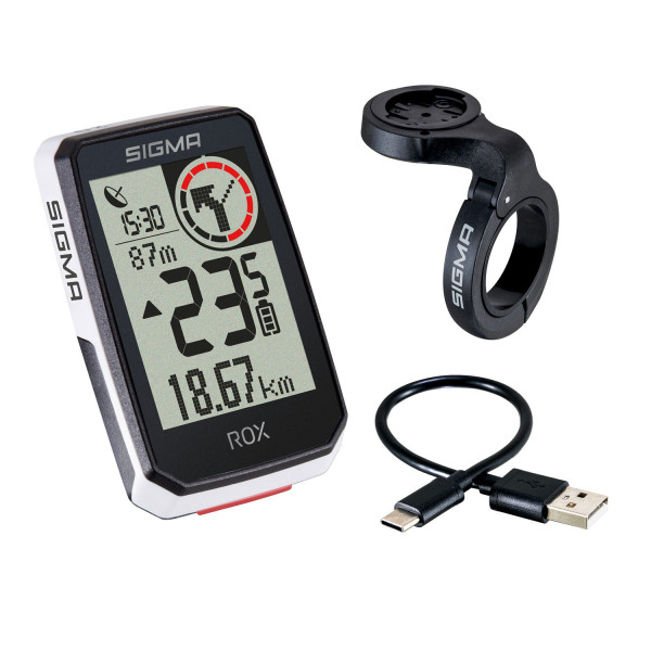 Sigma Sport ROX 2.0 GPS velosipēda dators ar augšējo stiprinājumu | Balts