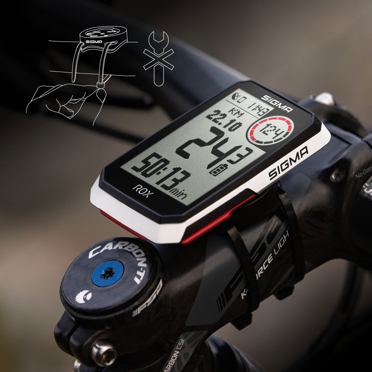 Sigma Sport ROX 4.0 GPS dators | Balts