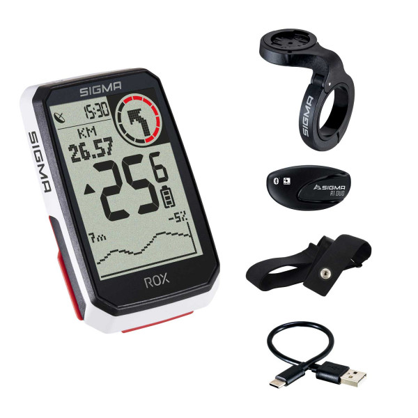 Sigma Sport ROX 4.0 GPS HR velo dators komplekts | White