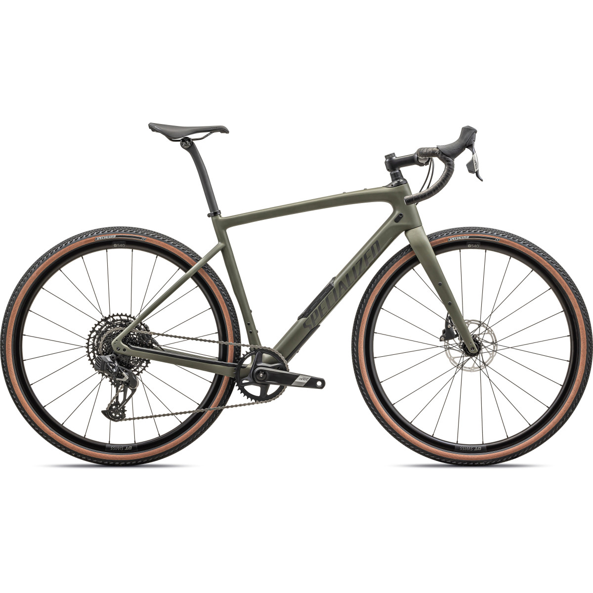 Specialized Diverge Comp Carbon grants velosipēds | Satin Oak Green - Smoke